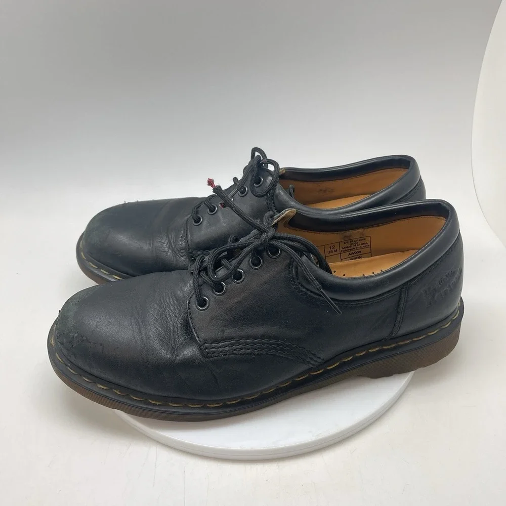 Dr Martens Shoes Mens 12 8053 Crazy Horse Black Leather Oxford Derby Gaucho